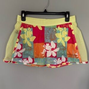 Brooks Running Skort Women's Medium Floral Multi Color Athletic Skirt